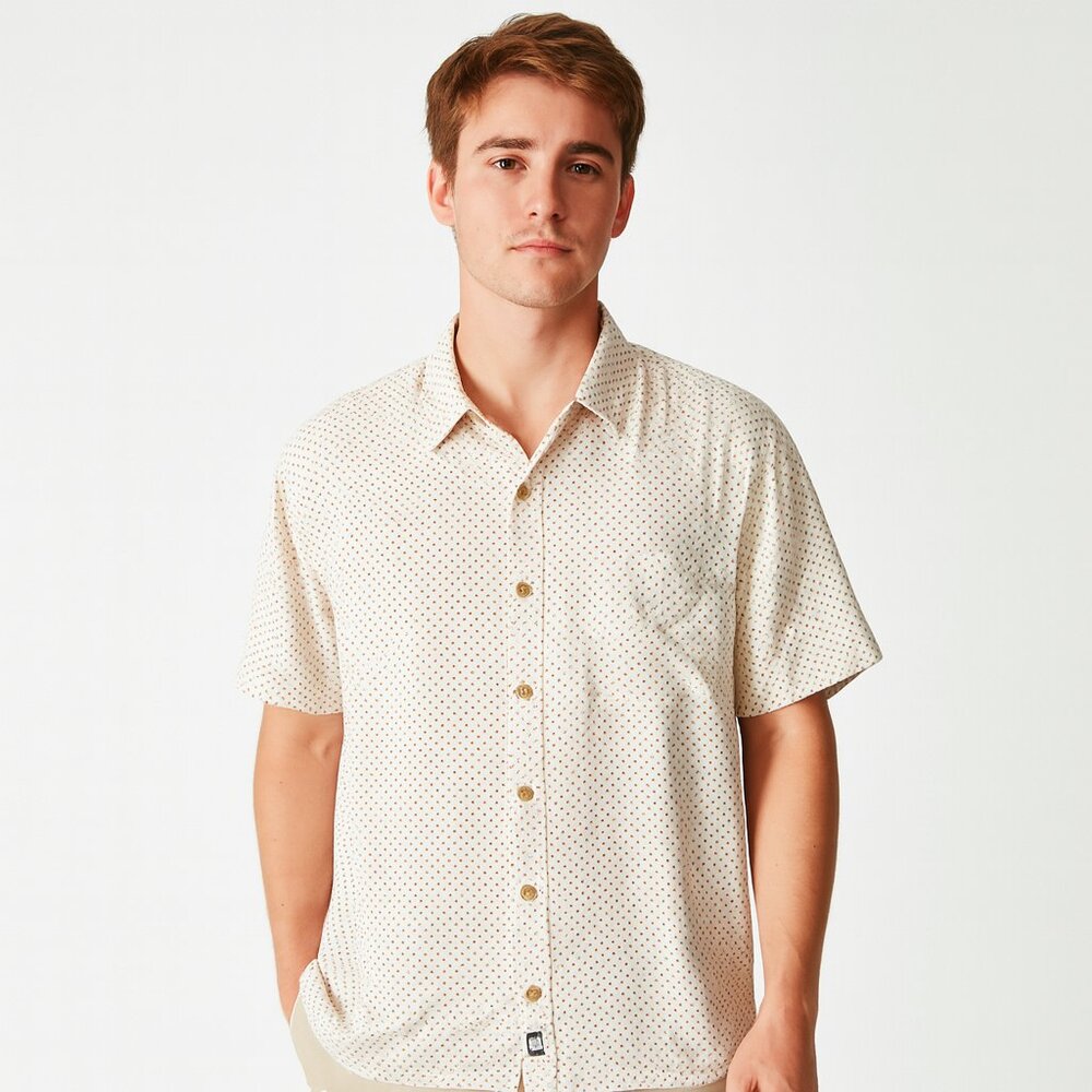 Nat Nast Polka Dot Bowling Shirt M Amsterdam Fit Short Sleeve 100% Silk